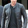 David Beckham Motor Biker Real Leather Motorcycle Men's Black Jacket