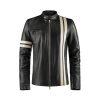 Mens Biker Vintage Retro Cafe Racer Slim Fit Real Black Leather Jacket