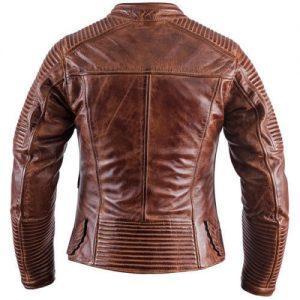 Men Biker Vintage Motorcycle Cafe Racer Brown Distressed Leather JacketB
