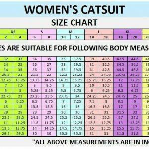 Catsuit size chart