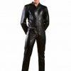 MENS GENUINE SOFT SHEEP LEATHER CATSUIT OVERALL BODYSUIT JUMPSUIT