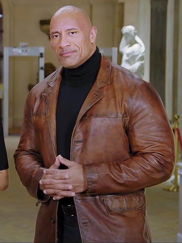 Dwayne Johnson Red Notice Leather Jacket