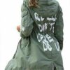 Melania Trump I Really Don't Care Do U Olive Women Green Cotton Jacket