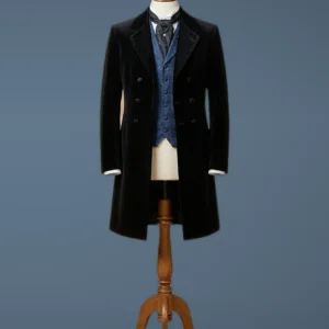 12TH Doctor Who Peter Capaldi Black Velvet Coat, front view
