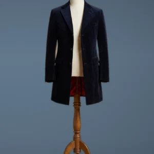 12TH Doctor Who Peter Capaldi Navy Blue Velvet Coat, front view