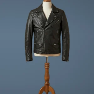 Adam Lambert Halloween Party Black Leather Jacket, front view