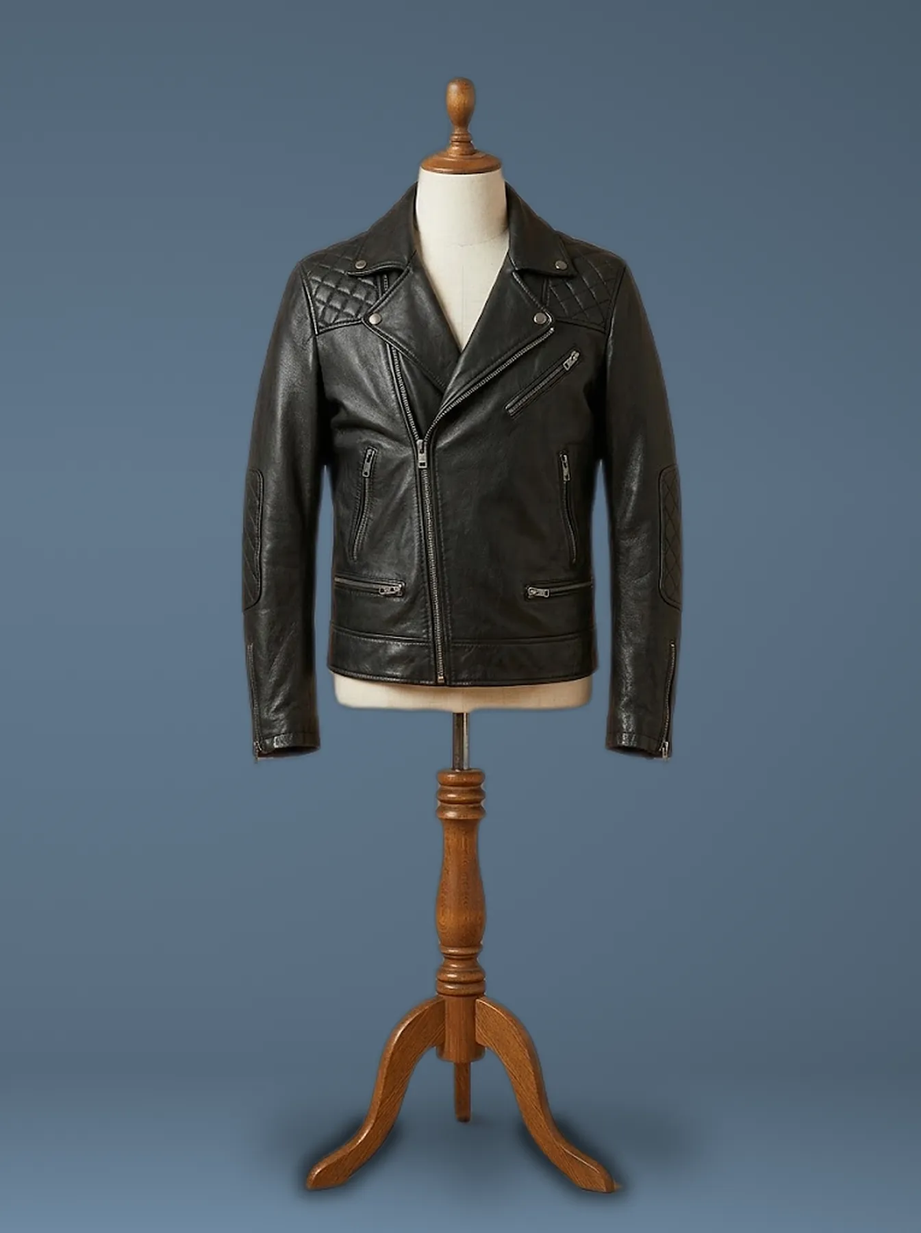 adam lambert halloween party black leather jacket front view
