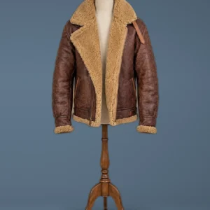 Aquaman Arthur Curry Justice League Bomber Aviator Real Shearling Leather Jacket, front view