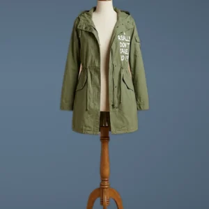 green cotton jacket front view