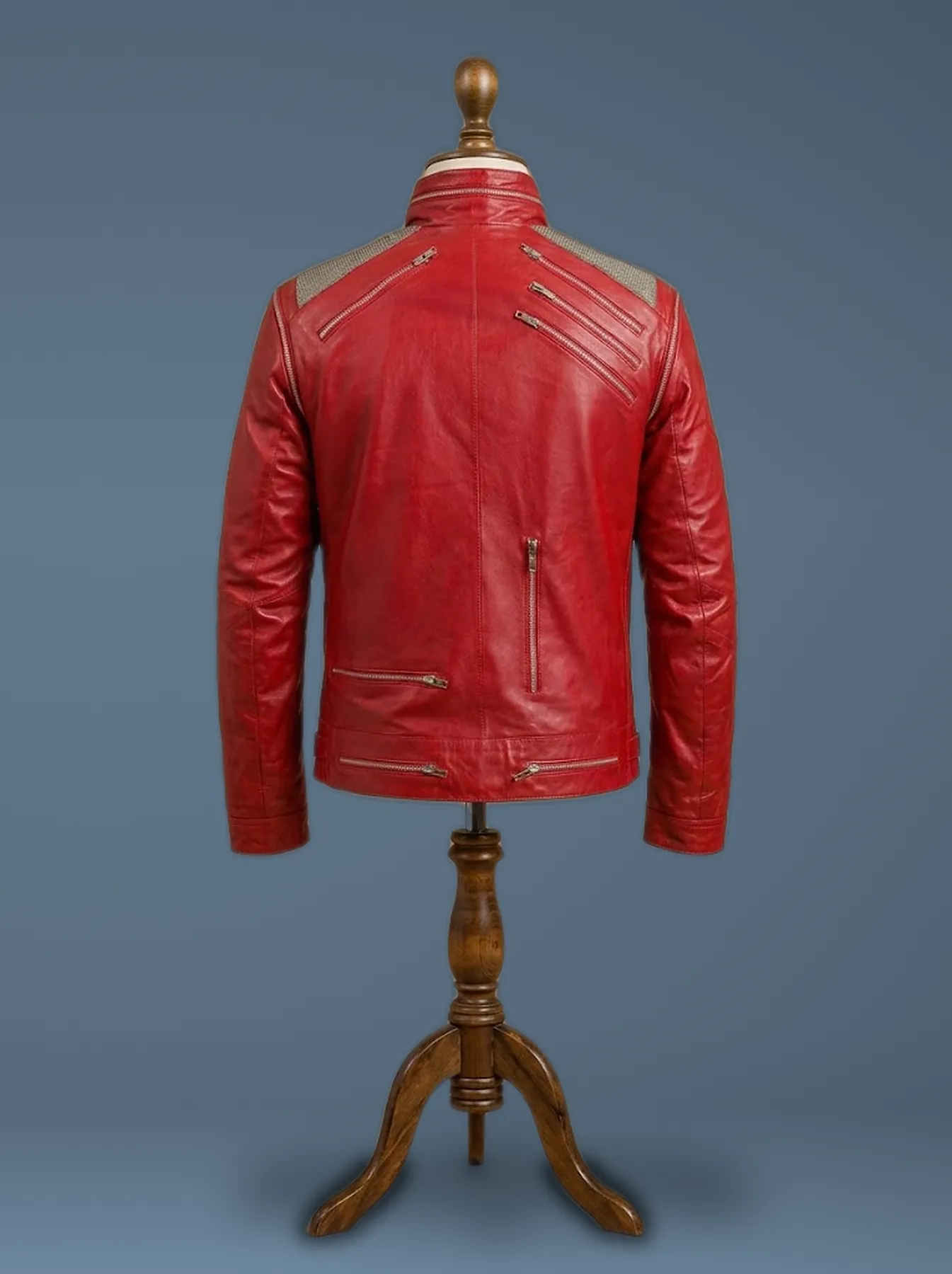 Michael Jackson MJ Beat It Style Real Leather Jacket, back view