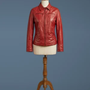 Once Upon a Time Jennifer Morrison Red Leather Jacket, front view
