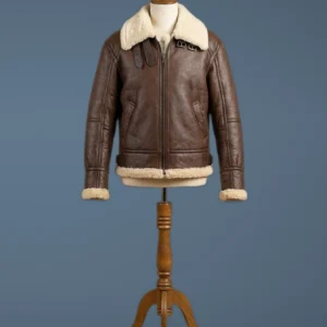 Women’s B3 Bomber Aviator Real Fur Sheepskin Shearling Leather Jacket, front view